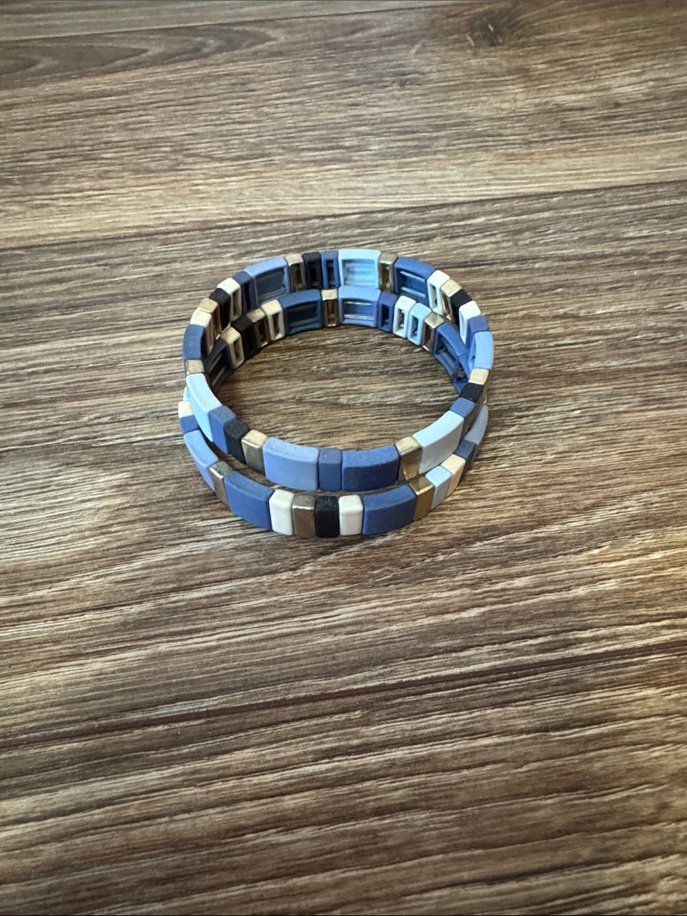 Stylish Stretch Tile Bracelet - Blue Multicolor